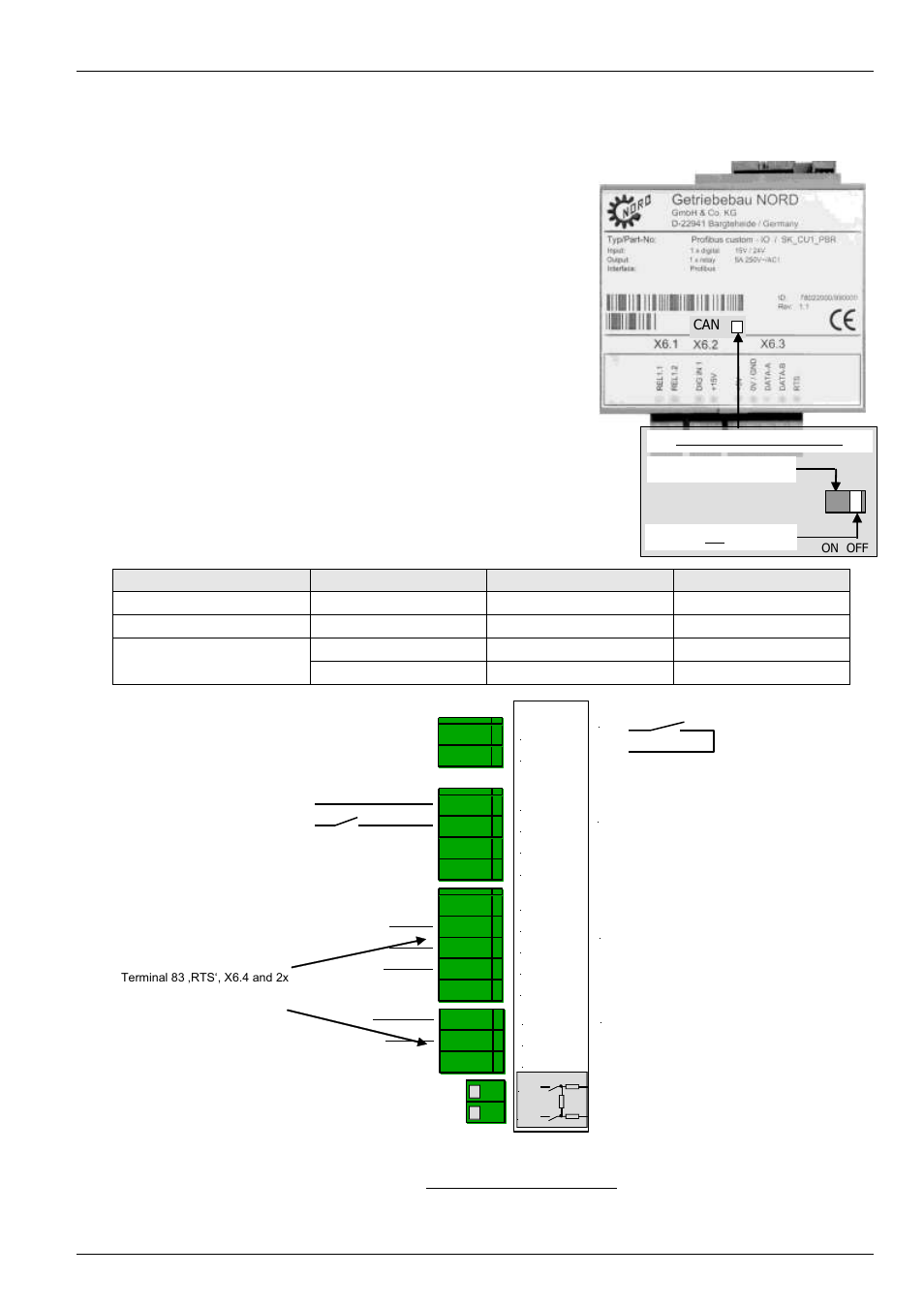 7 bus customer units, sk cu1-can-rj, sk cu1-pbr, X6 .4 | NORD Drivesystems BU0750 User Manual | Page 46 / 157