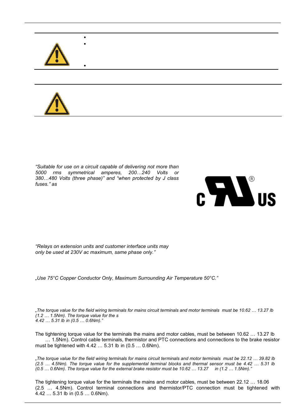 5 certifications, 1 ul and cul certification | NORD Drivesystems BU0750 User Manual | Page 9 / 157