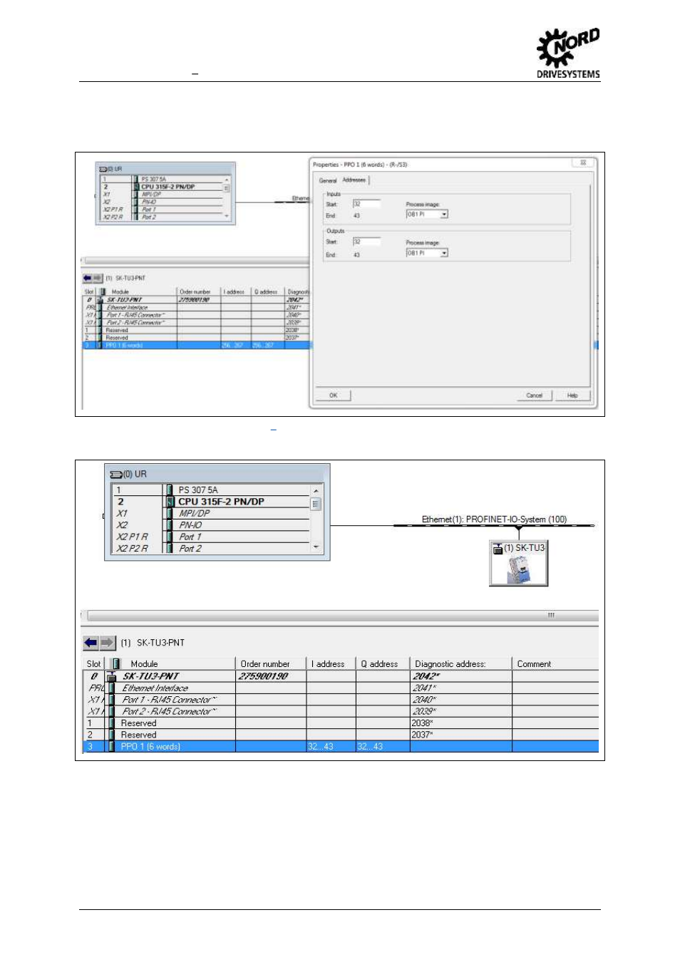 Fig. 13 slave configuration, properties, Address ranges - profinet io | NORD Drivesystems BU0940 User Manual | Page 22 / 44