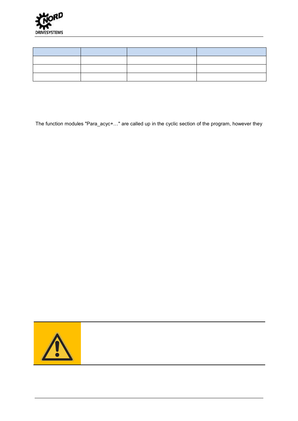 Table 7: assignment of function modules, 4 parameter modules | NORD Drivesystems BU0940 User Manual | Page 35 / 44