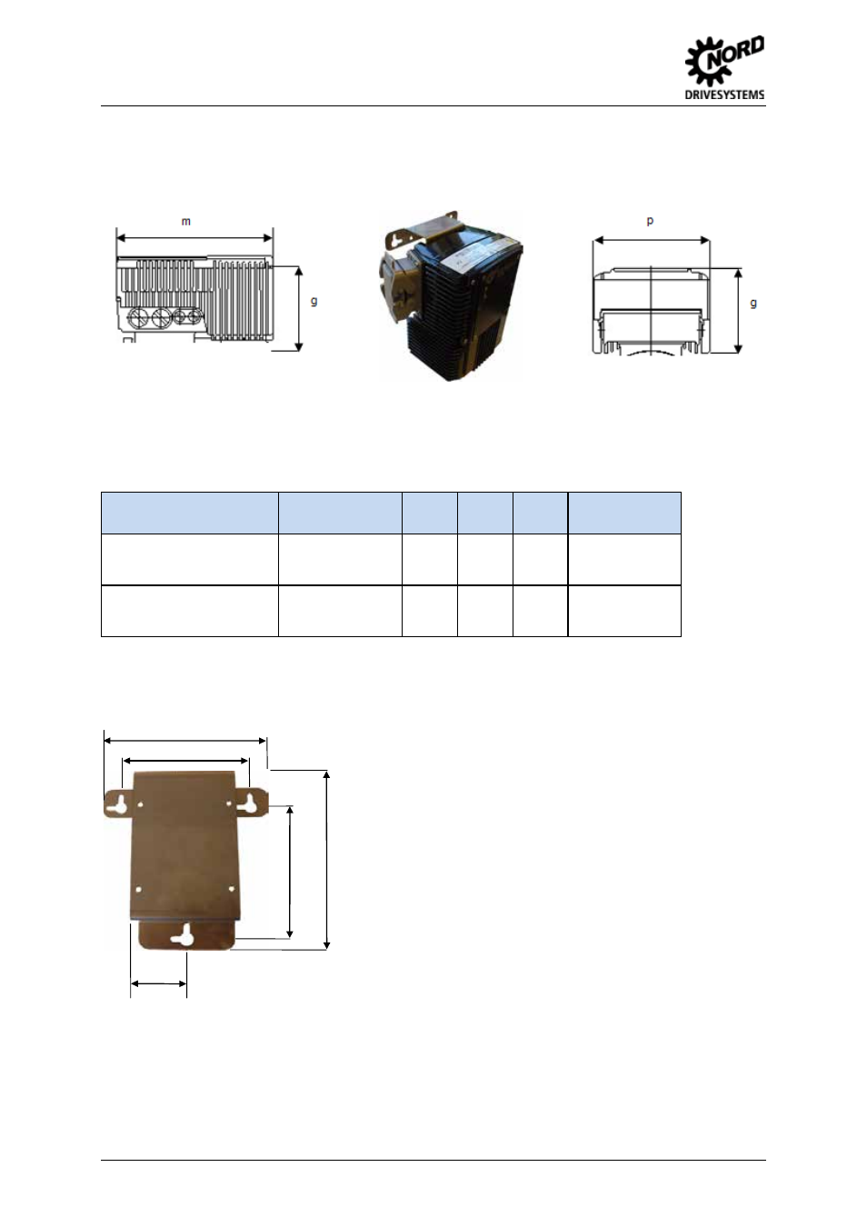 2 frequency inverter - wall-mounting, 1 frequency inverter sk 300e with wmkda1, Frequency inverter - wall-mounting | Frequency inverter sk 300e with wmk-da1 | NORD Drivesystems MI0300 User Manual | Page 30 / 36