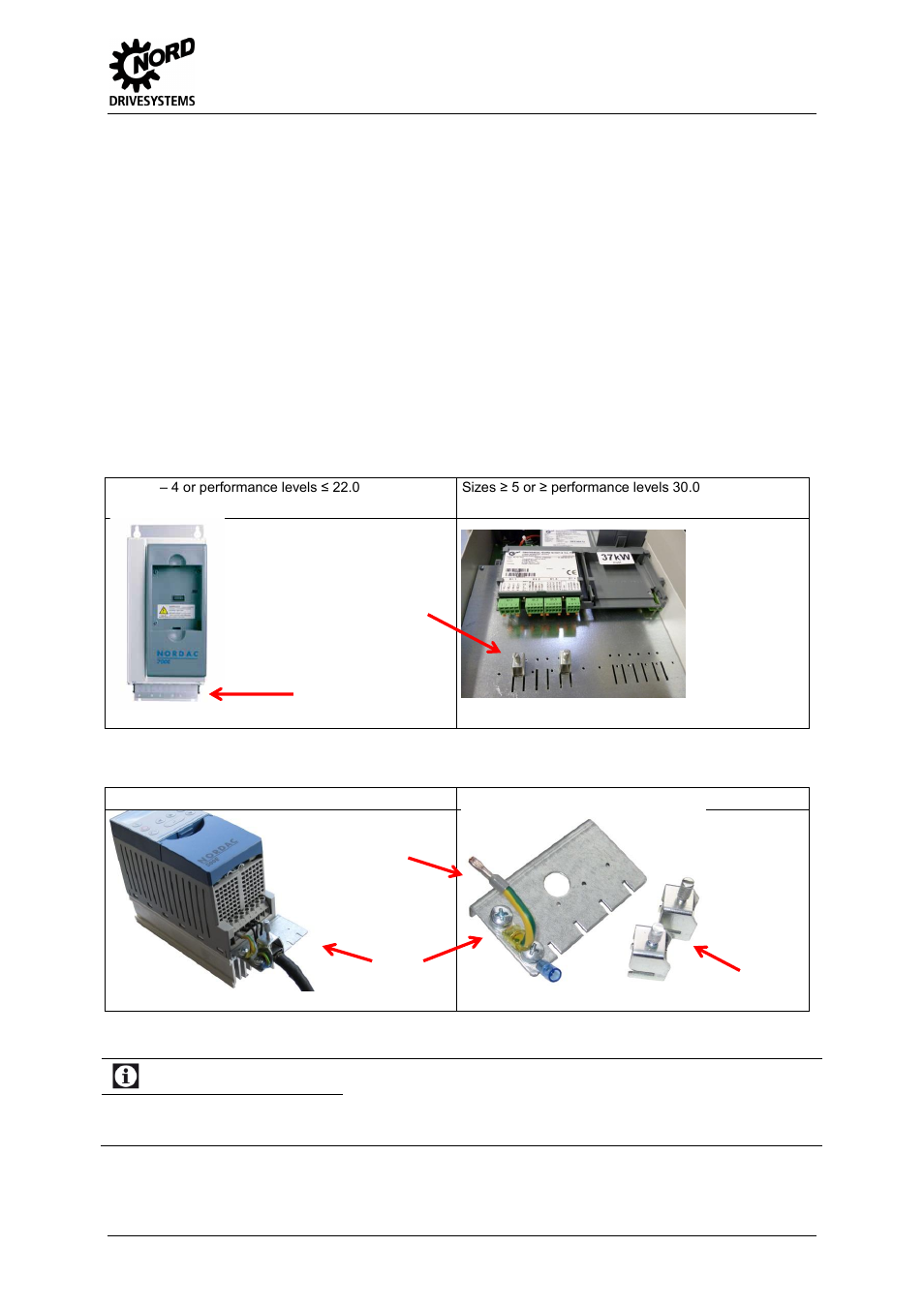 2 implementation, Sk 700e types, Implementation | Information, Emc kits sk emc2-x | NORD Drivesystems MI0700 User Manual | Page 15 / 84