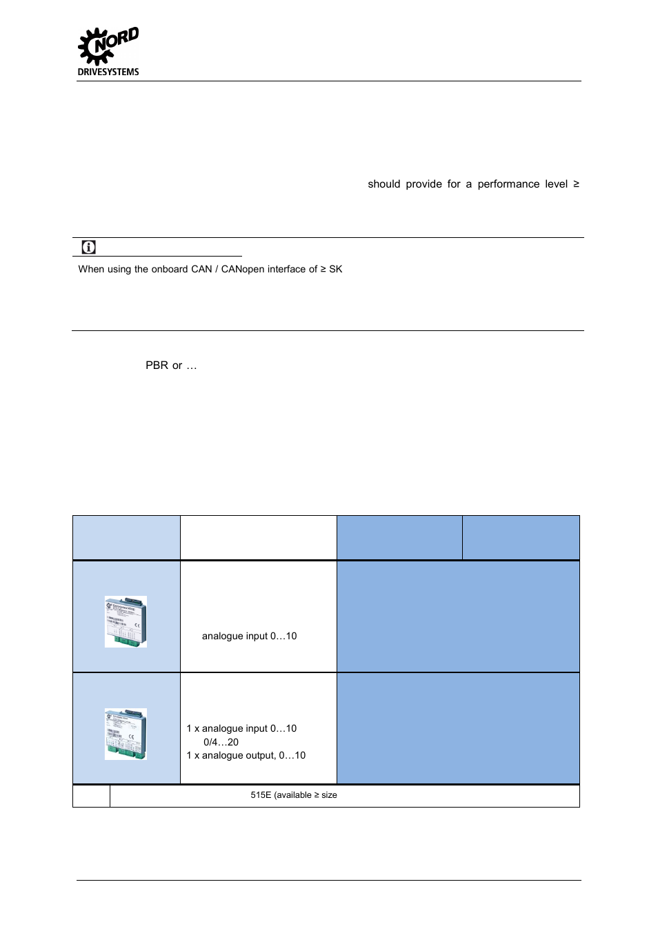 2 customer units and extension units, Customer units and extension units, Information | 2 implementation, Can / canopen 24 v supply | NORD Drivesystems MI0700 User Manual | Page 21 / 84