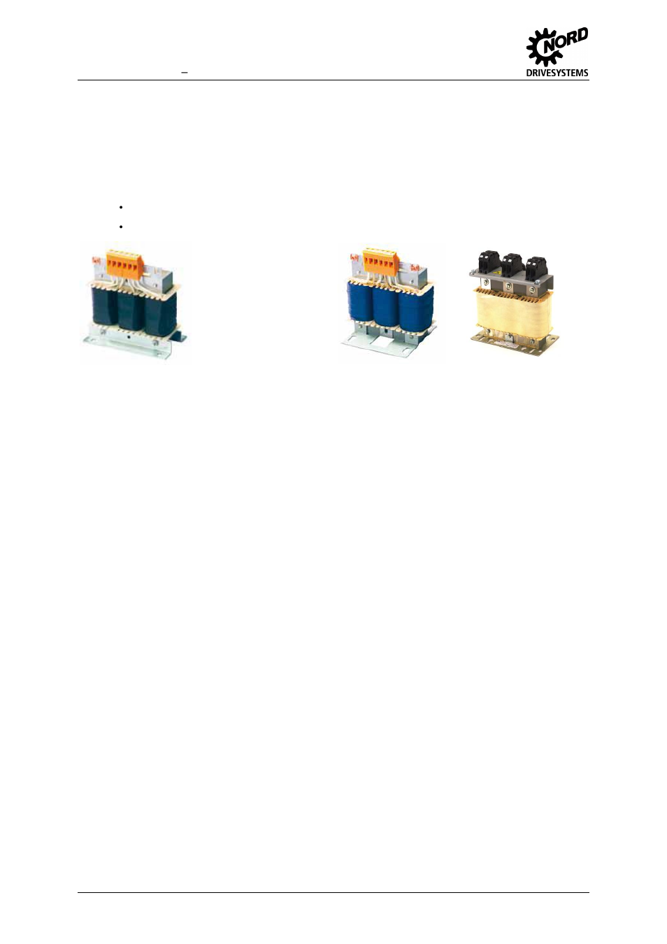 7 chokes, Choke type, Chokes | Figure 7: choke types | NORD Drivesystems MI0700 User Manual | Page 42 / 84