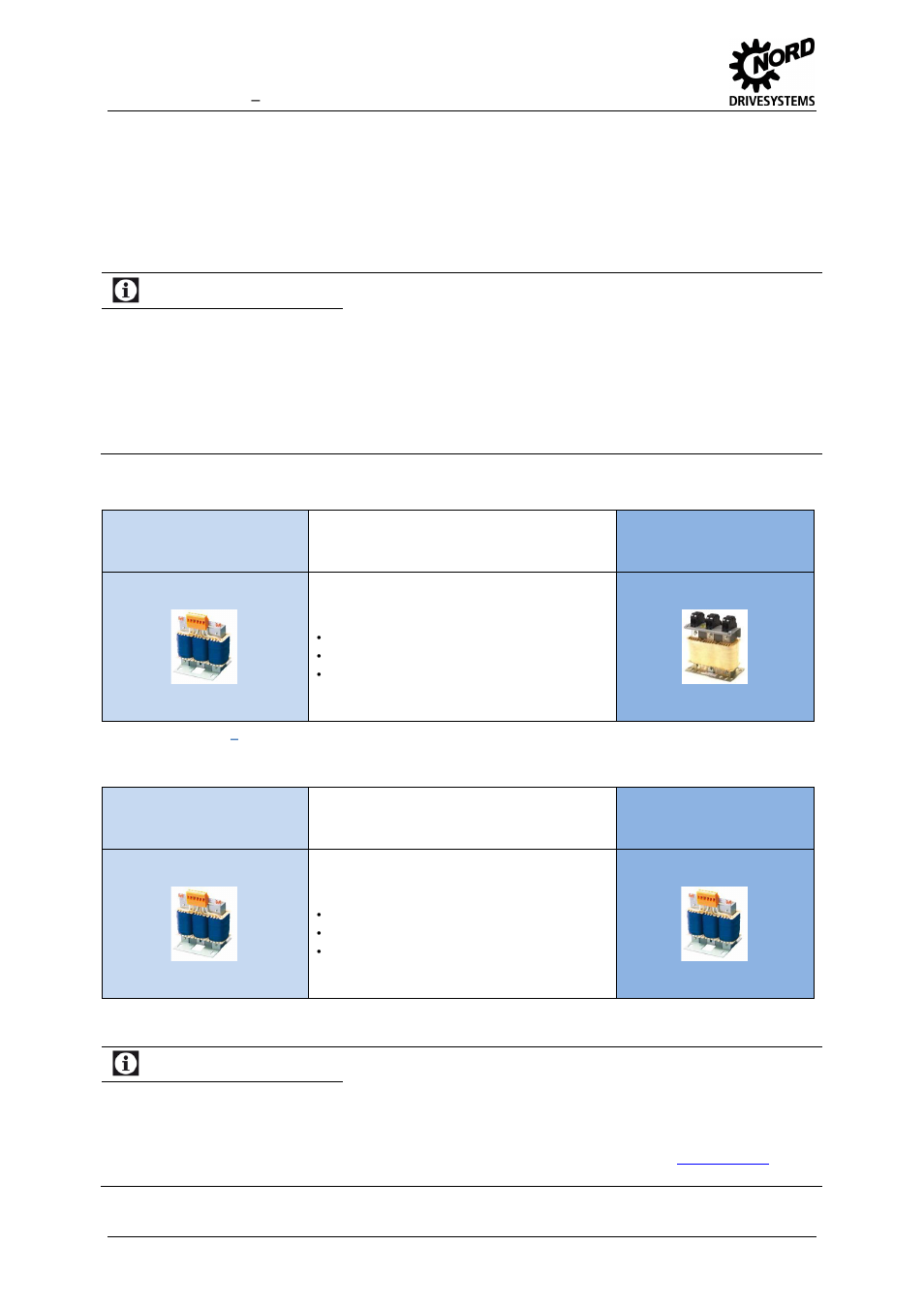 2 output choke, 5 kw to 30.0 kw, 0 kw | Output choke, Table 31: 18.5 kw, 0 kw output chokes, Table 32: 90.0 kw output chokes, Information, Technical information / data sheets | NORD Drivesystems MI0700 User Manual | Page 46 / 84