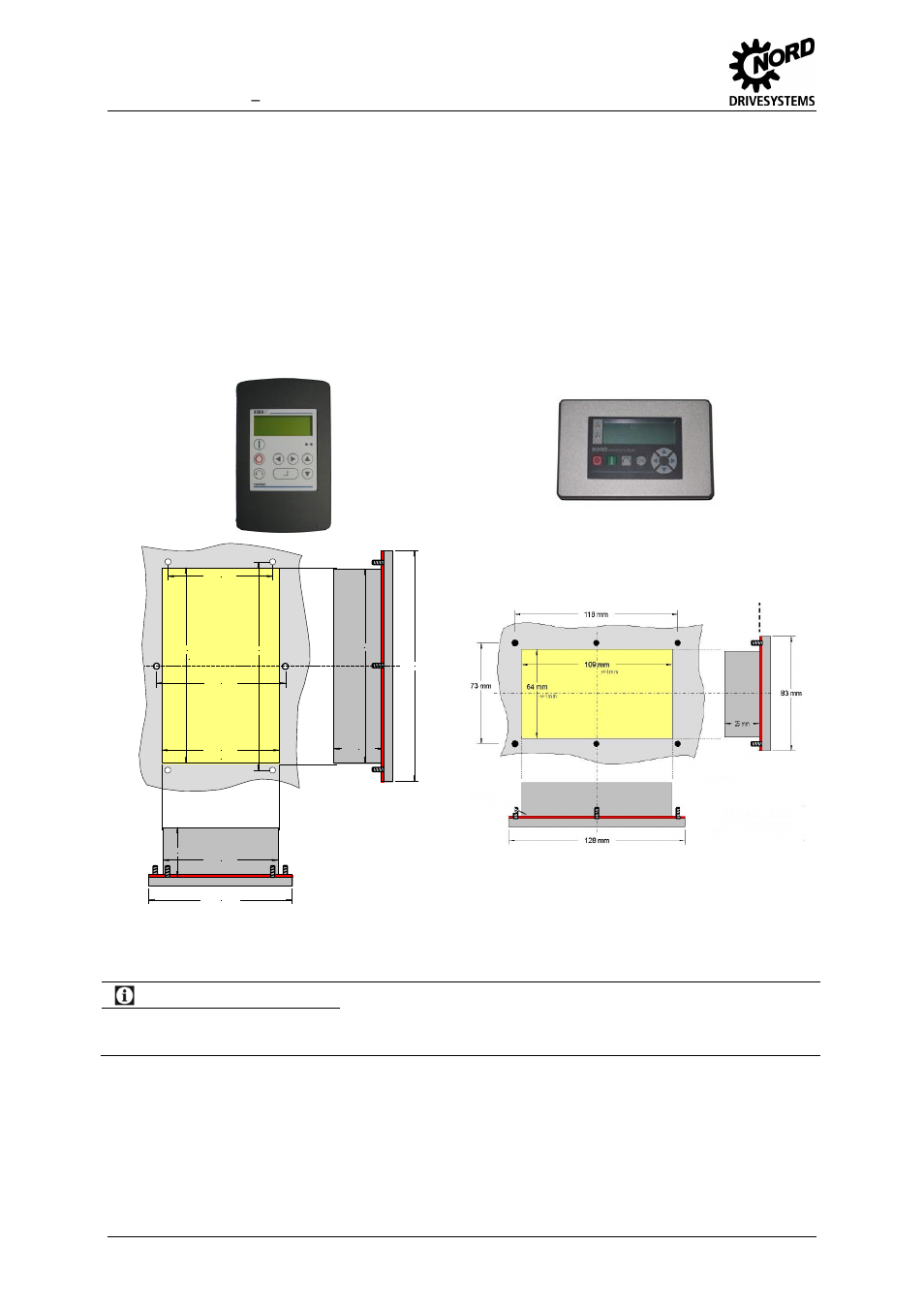 2 options, 1 control and parameter box, Dimensions | Options, Control and parameter box, Information, Simplebox sk csx-3e | NORD Drivesystems MI0700 User Manual | Page 68 / 84