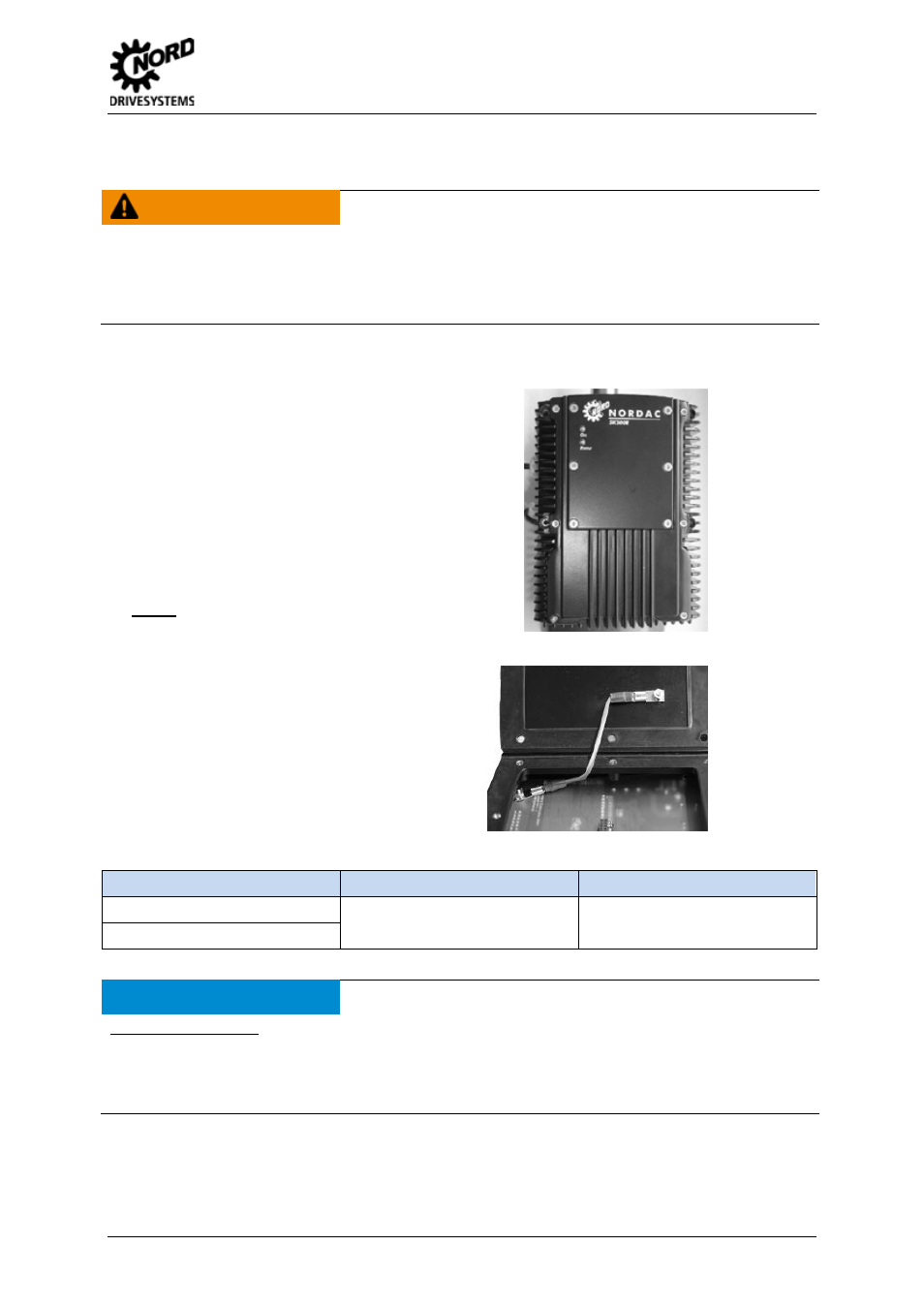 3 installation of the sk tu2 technology unit, Installing the technology unit, Installation of the sk tu2 technology unit | Warning, Notice, 2 modules, Electric shock, Earthing / grounding | NORD Drivesystems BU0060 User Manual | Page 33 / 104