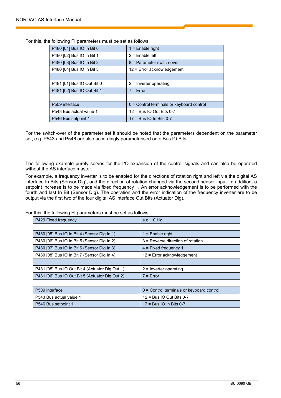 NORD Drivesystems BU0090 User Manual | Page 56 / 72