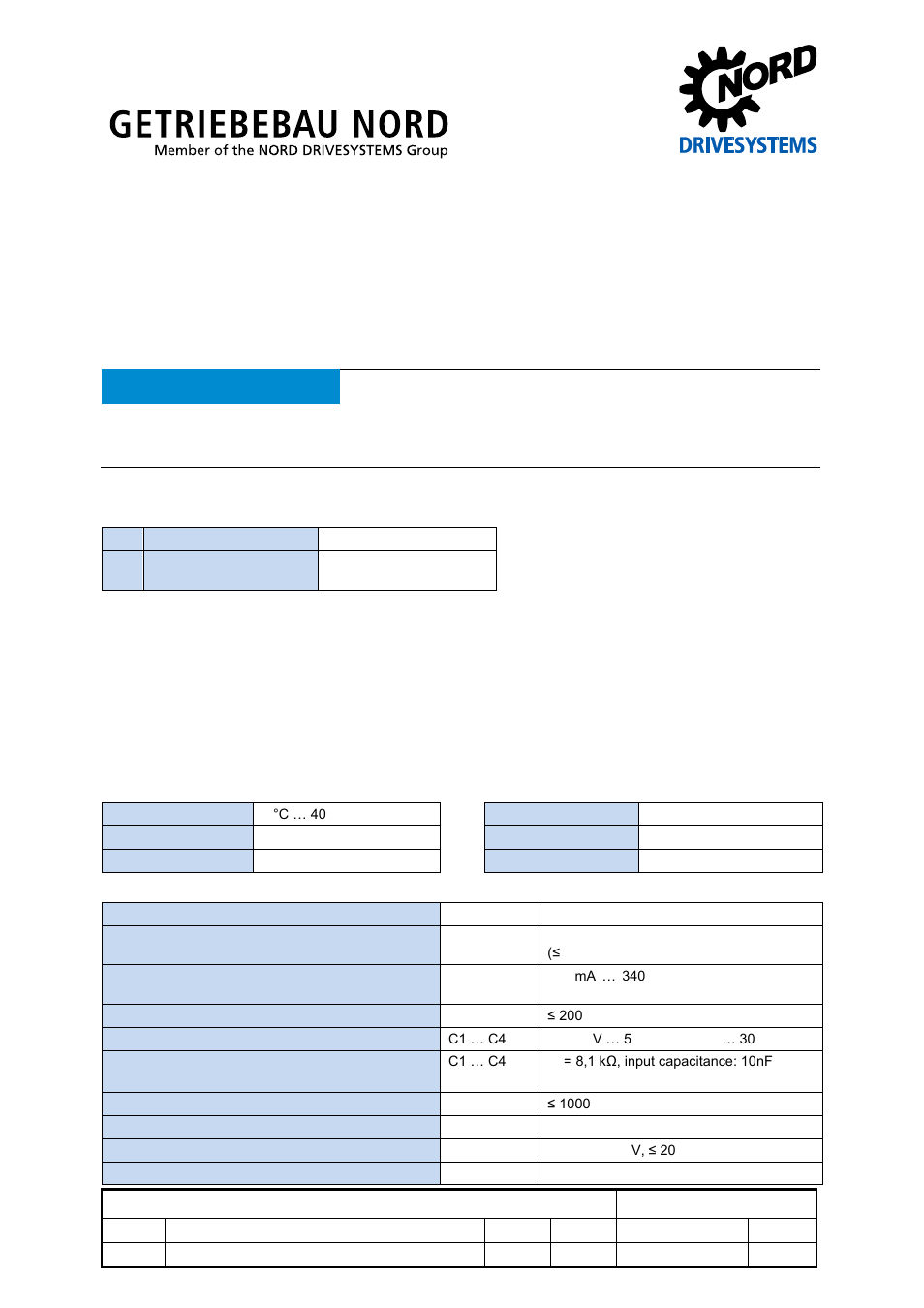 NORD Drivesystems TI 275900210 User Manual | 6 pages