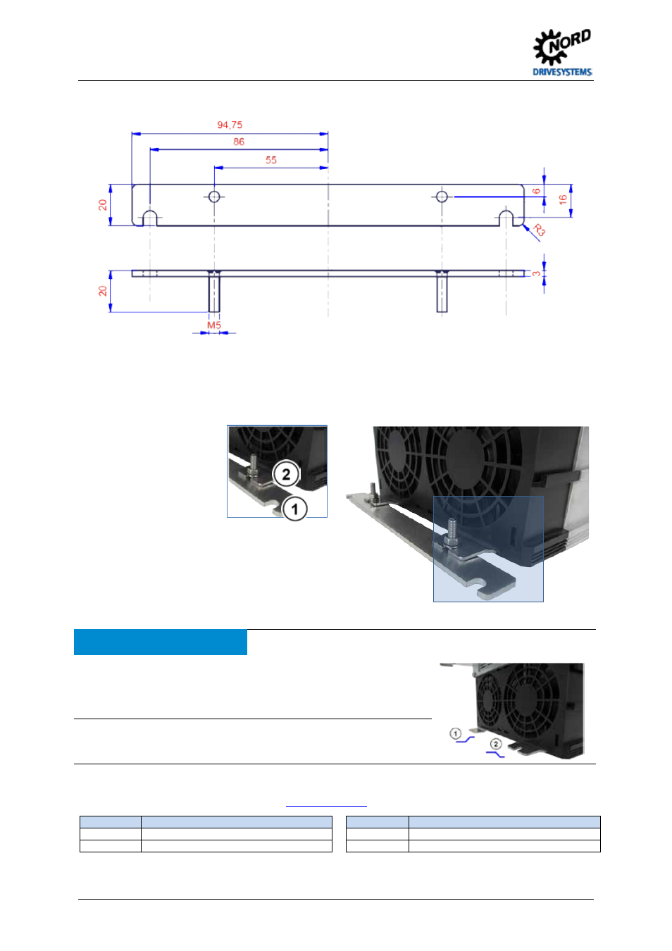 Assembly, Further documentation and software (www.nord.com), Notice | Damage to the unit | NORD Drivesystems TI 275219030 User Manual | Page 2 / 2