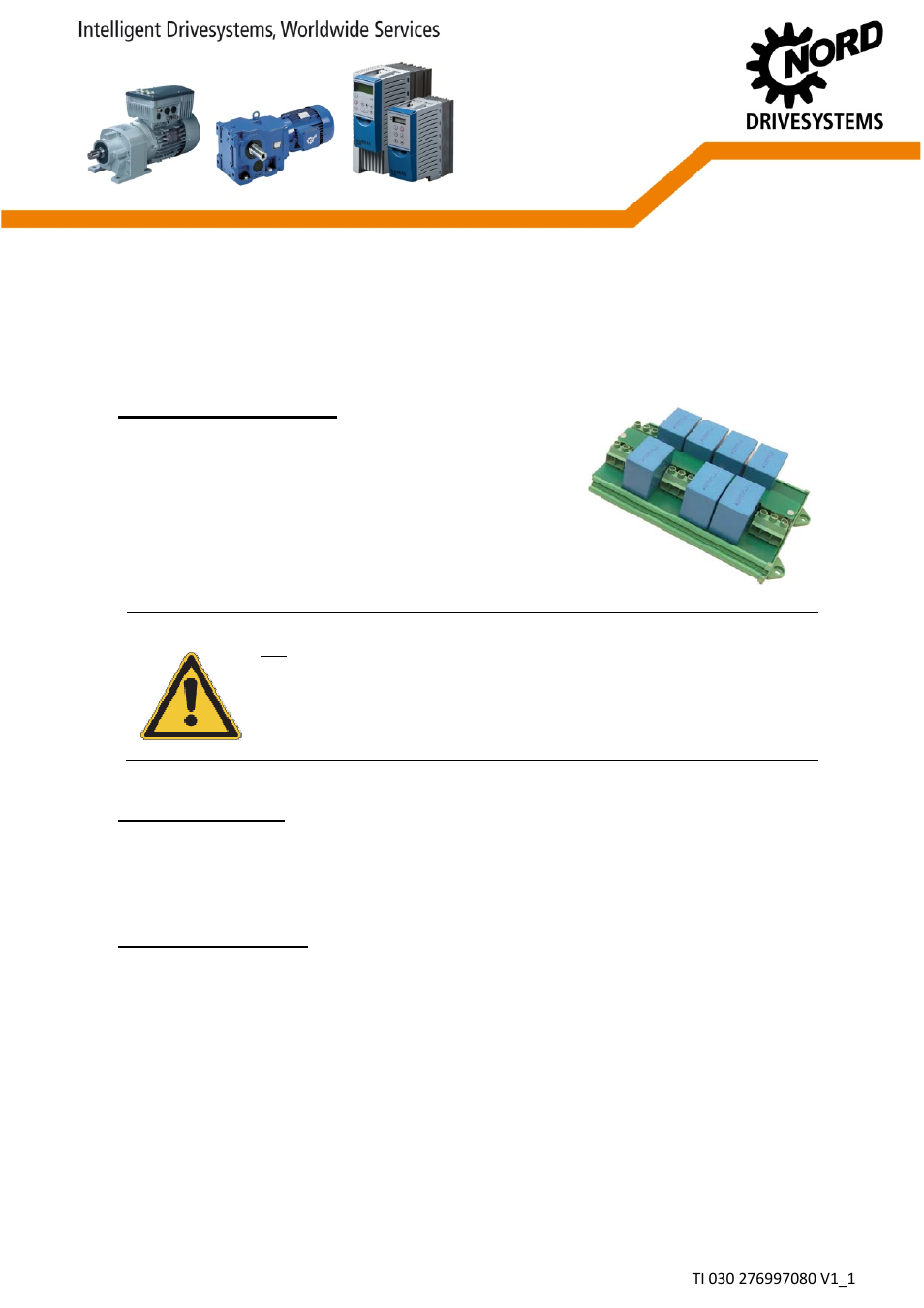 NORD Drivesystems TI030_276997080 User Manual | 2 pages