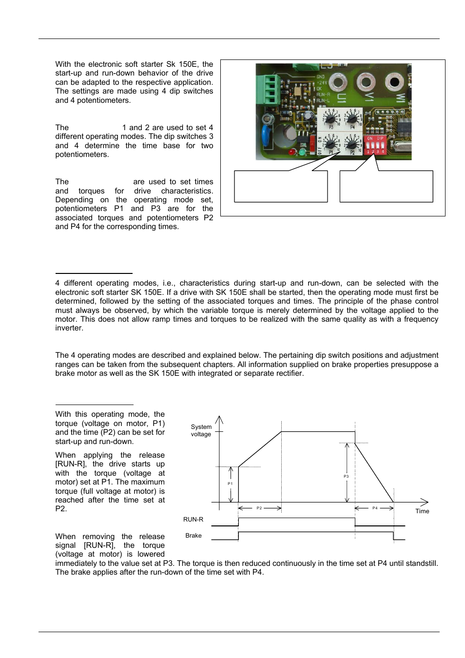 2 setting the potentiometers and dip switches, Operating modes | NORD Drivesystems BU0100 User Manual | Page 13 / 36