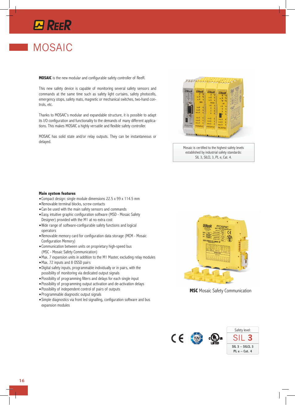 Mosaic, Sil 3 | NORSTAT Safety Light Curtains,Safety Controllers User Manual | Page 18 / 28