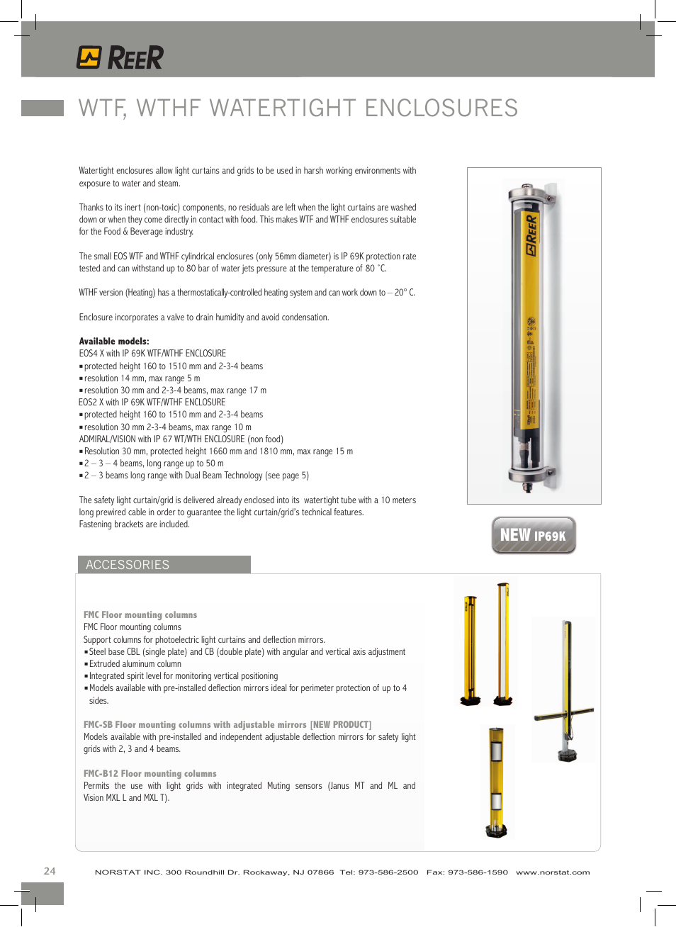 Wtf, wthf watertight enclosures, Ip69k | NORSTAT Safety Light Curtains,Safety Controllers User Manual | Page 26 / 28