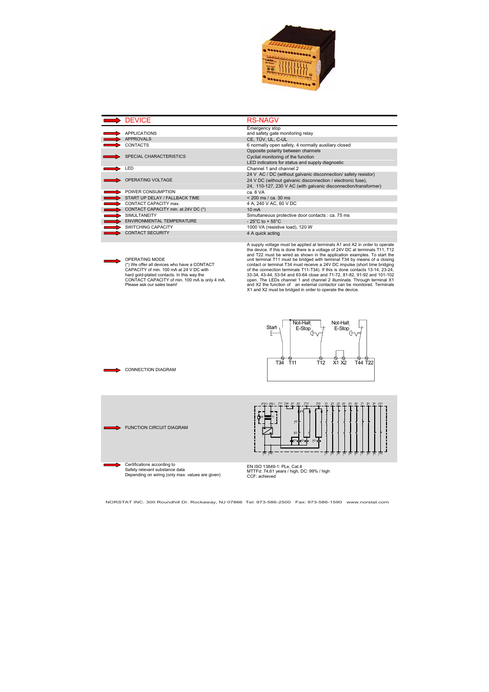 Device rs-nagv | NORSTAT Safety Relays User Manual | Page 13 / 43