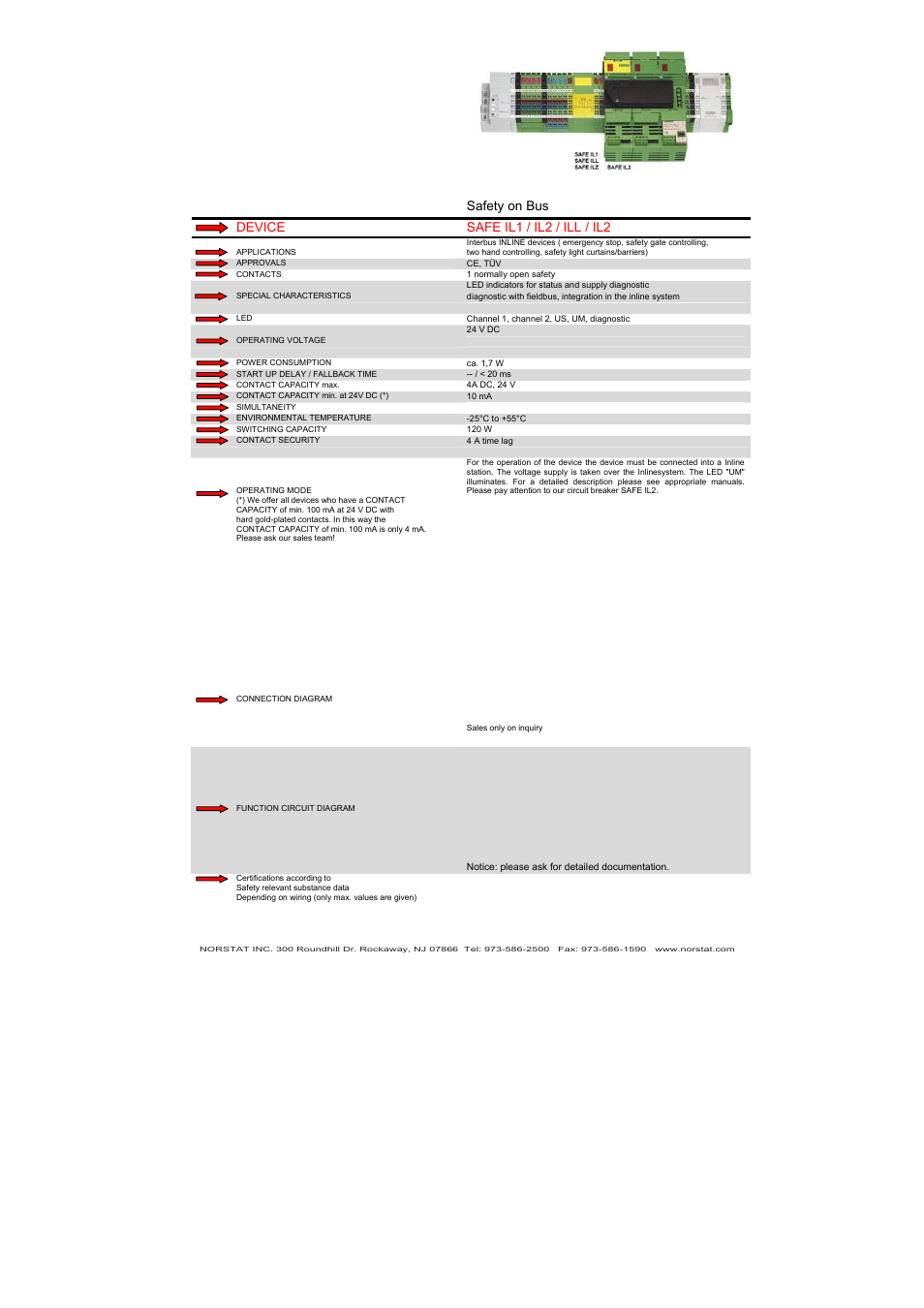 Safety on bus device safe il1 / il2 / ill / il2 | NORSTAT Safety Relays User Manual | Page 34 / 43
