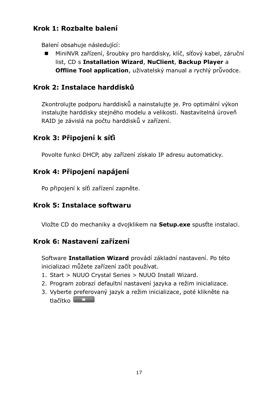 Čeština | NUUO Crystal Titan User Manual | Page 19 / 37