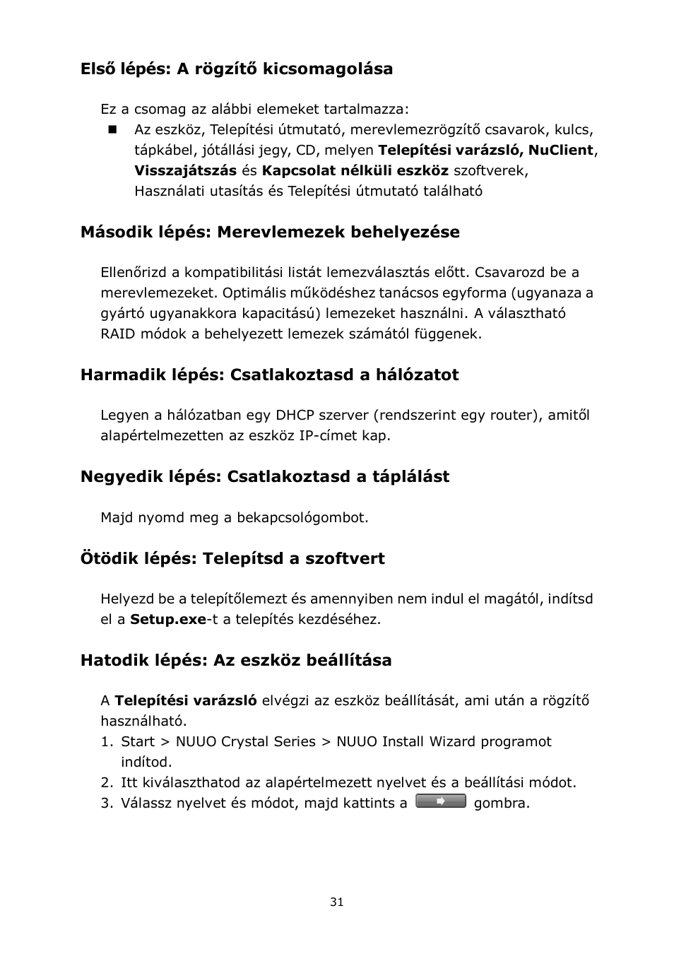 Magyar | NUUO Crystal Titan User Manual | Page 33 / 37