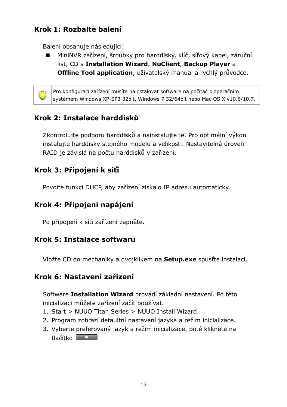 Čeština | NUUO Titan NVR User Manual | Page 19 / 37