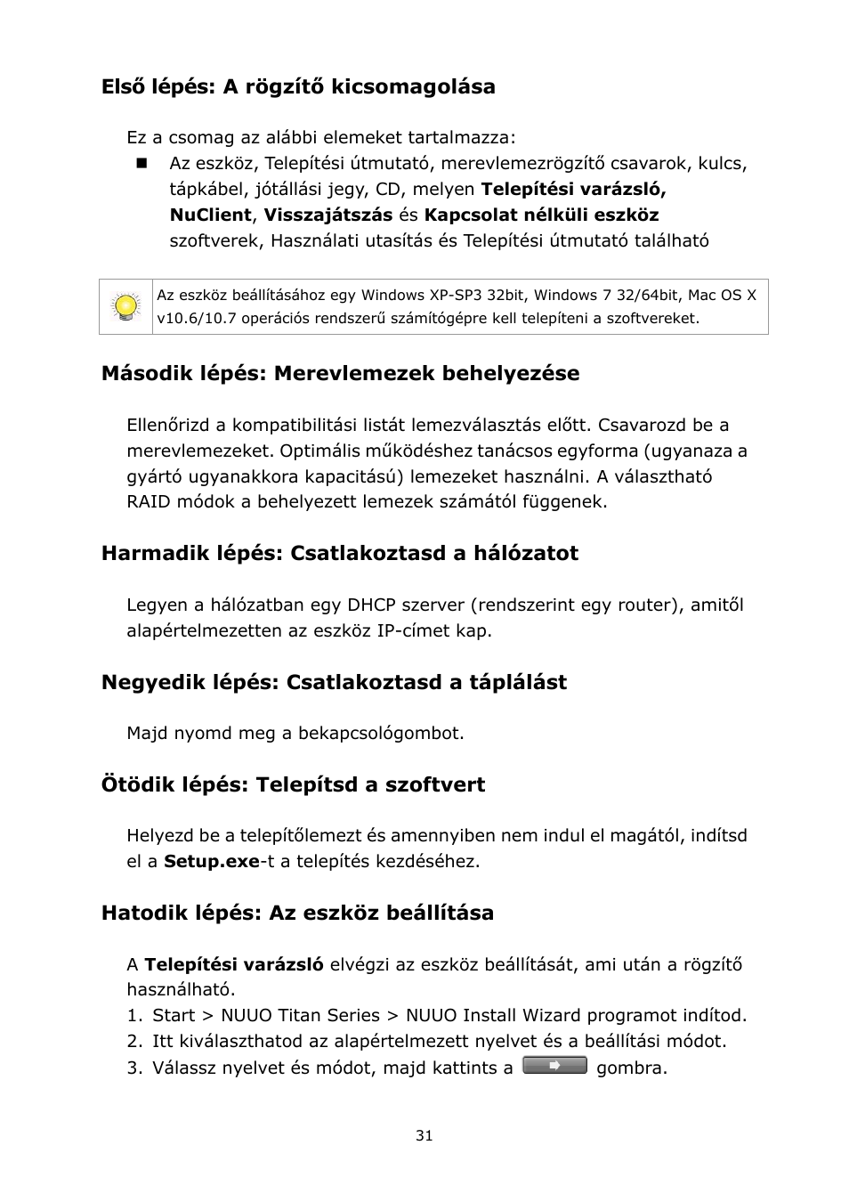 Magyar | NUUO Titan NVR User Manual | Page 33 / 37