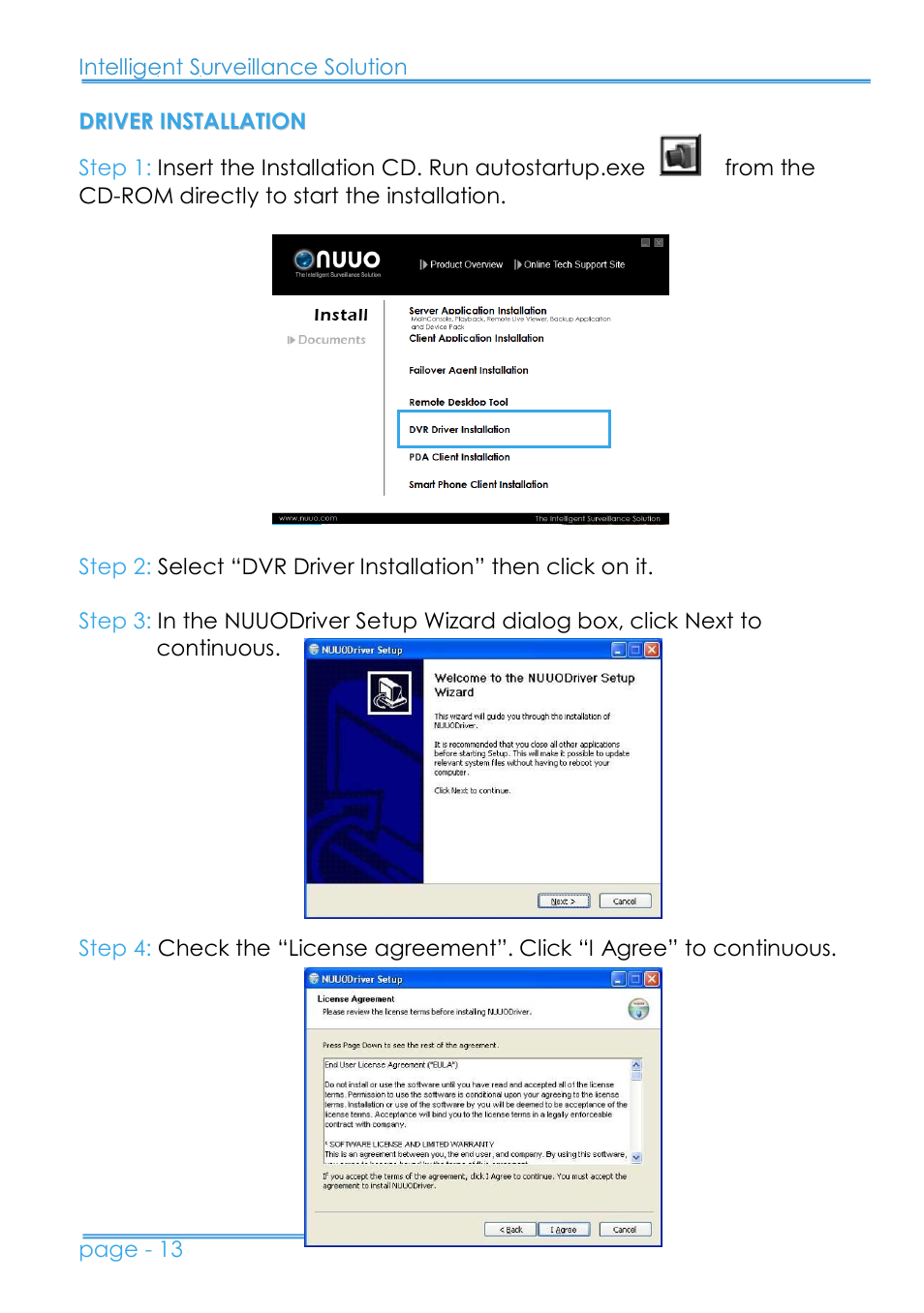 Driver installation | NUUO 8000HD SERIES User Manual | Page 14 / 34