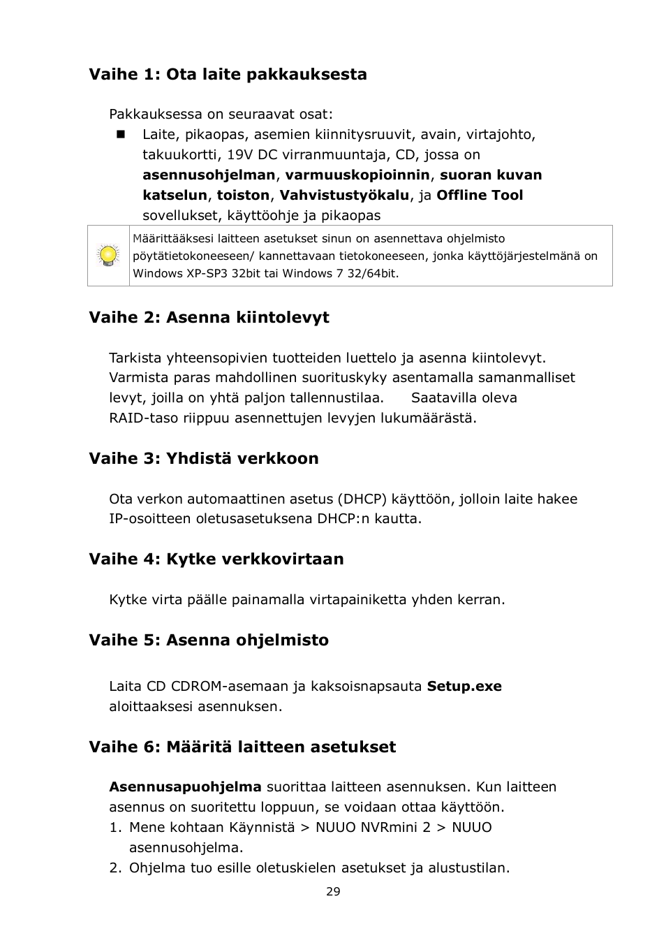 Suomi | NUUO NVRmini 2 User Manual | Page 31 / 43