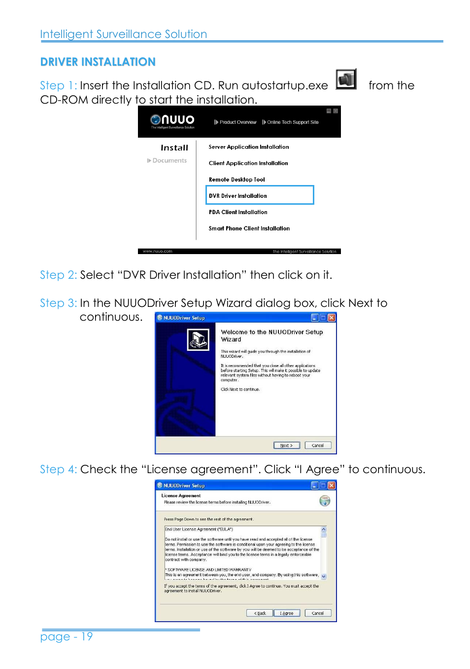 Driver installation | NUUO 8000HD SERIES User Manual | Page 20 / 29
