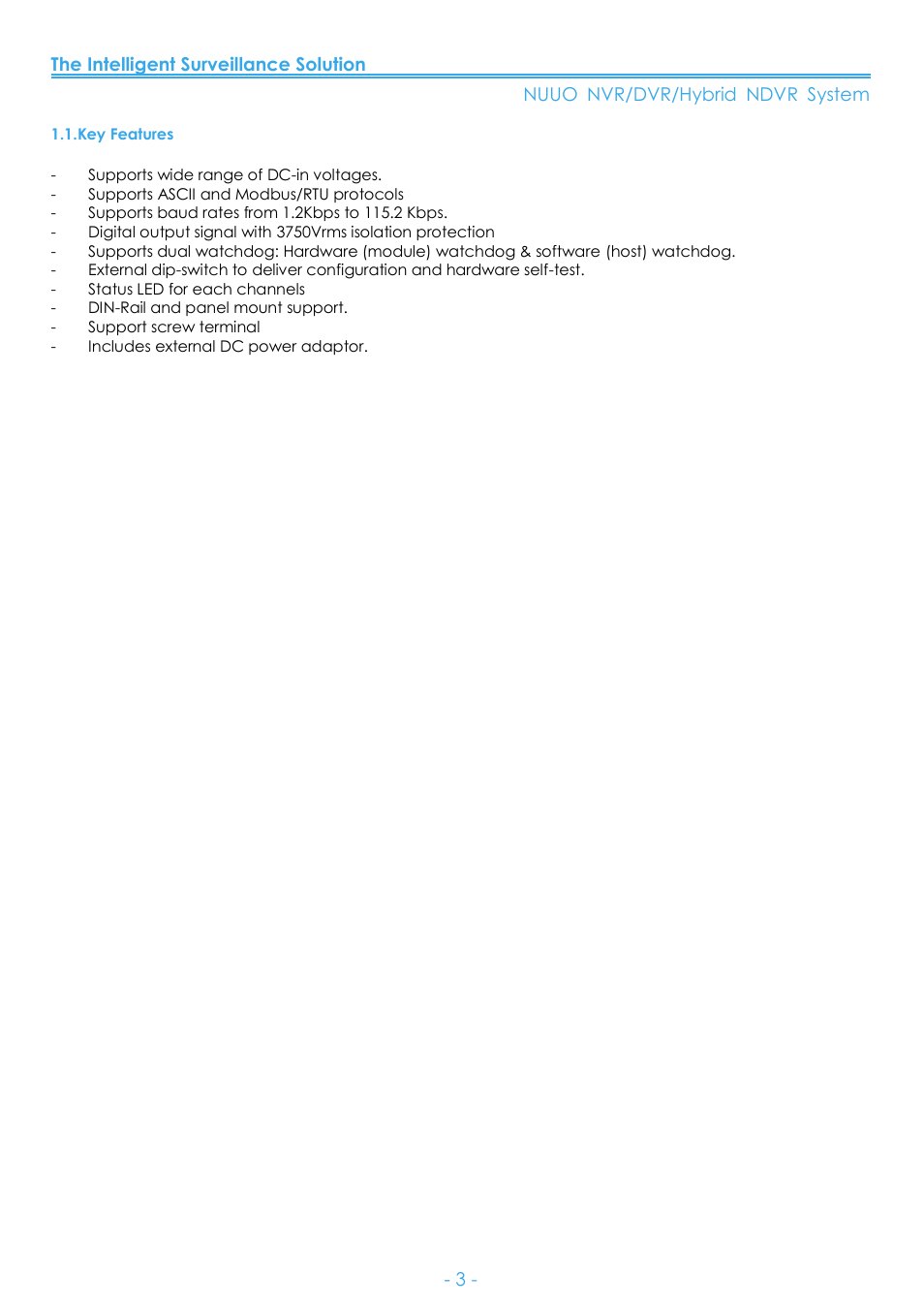 Key features | NUUO SCB-C24 User Manual | Page 4 / 17