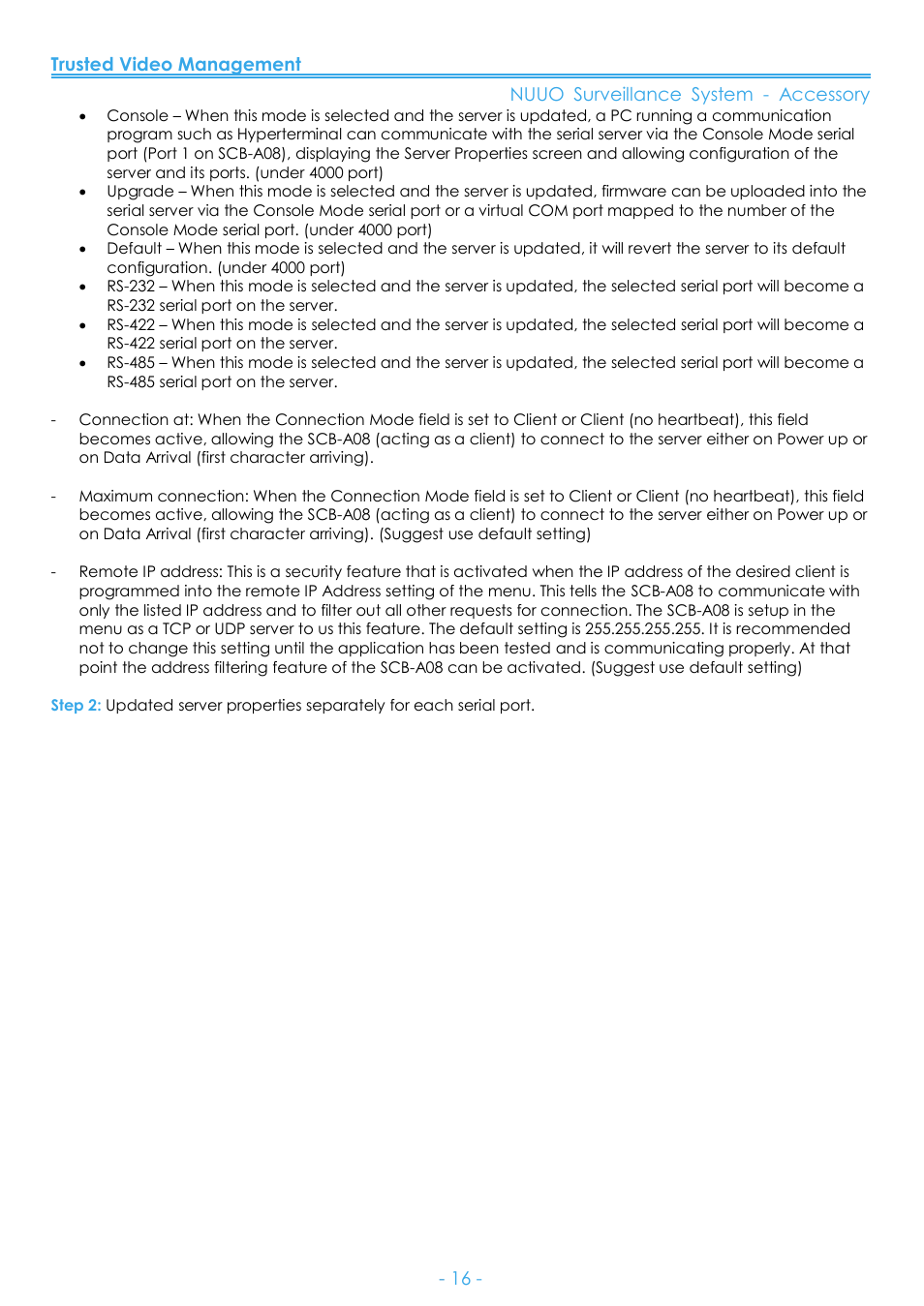 NUUO SCB-A08 User Manual | Page 17 / 22