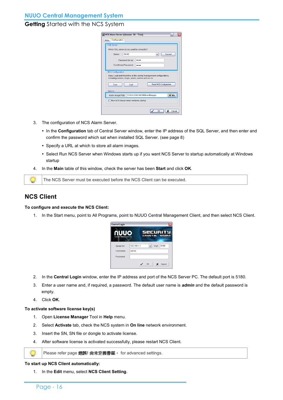 Ncs client, Page - 16 | NUUO CMS User Manual | Page 16 / 21