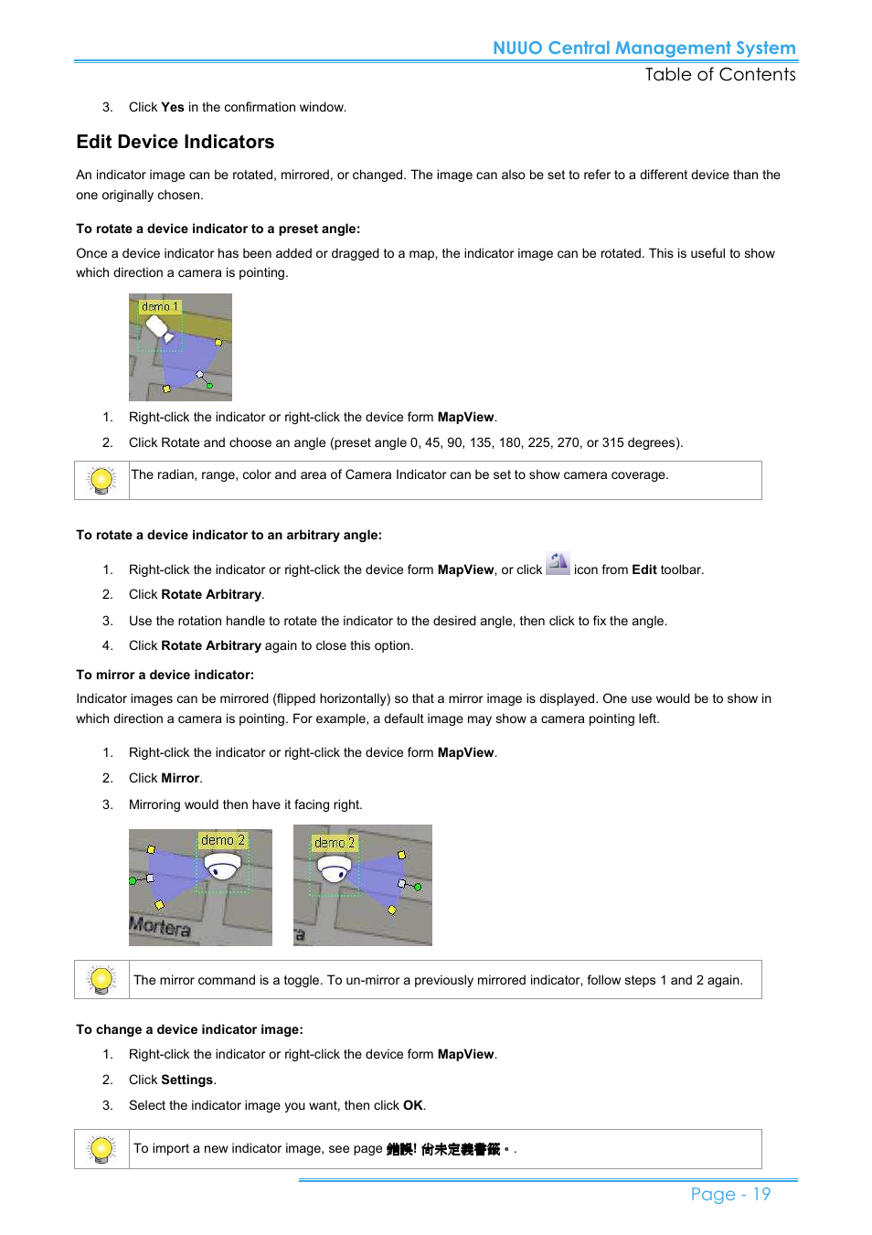 Edit device indicators | NUUO CMS User Manual | Page 19 / 21