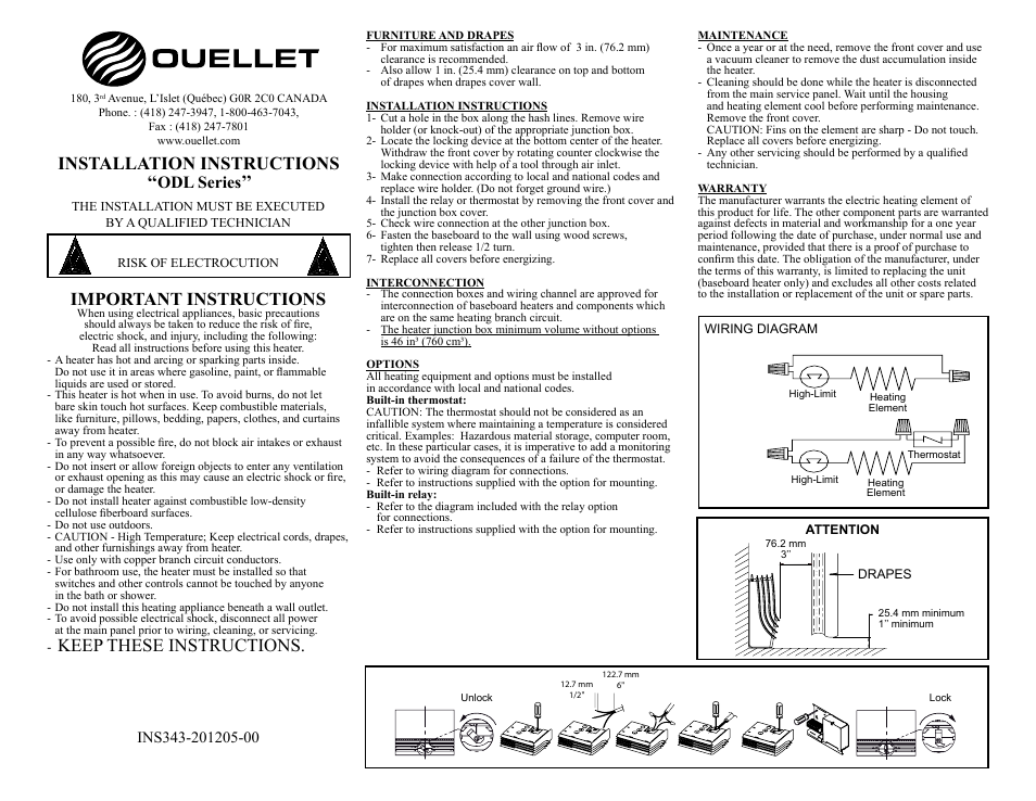 Ouellet ODL User Manual | 1 page