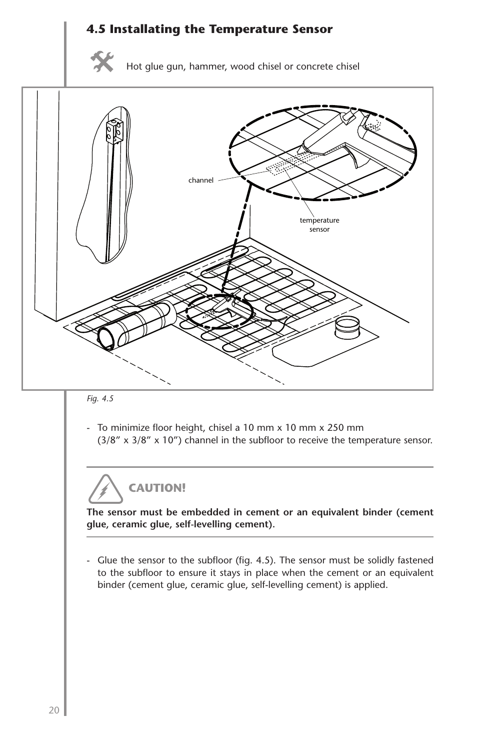 5 installating the temperature sensor, Caution | Ouellet OTM User Manual | Page 19 / 26