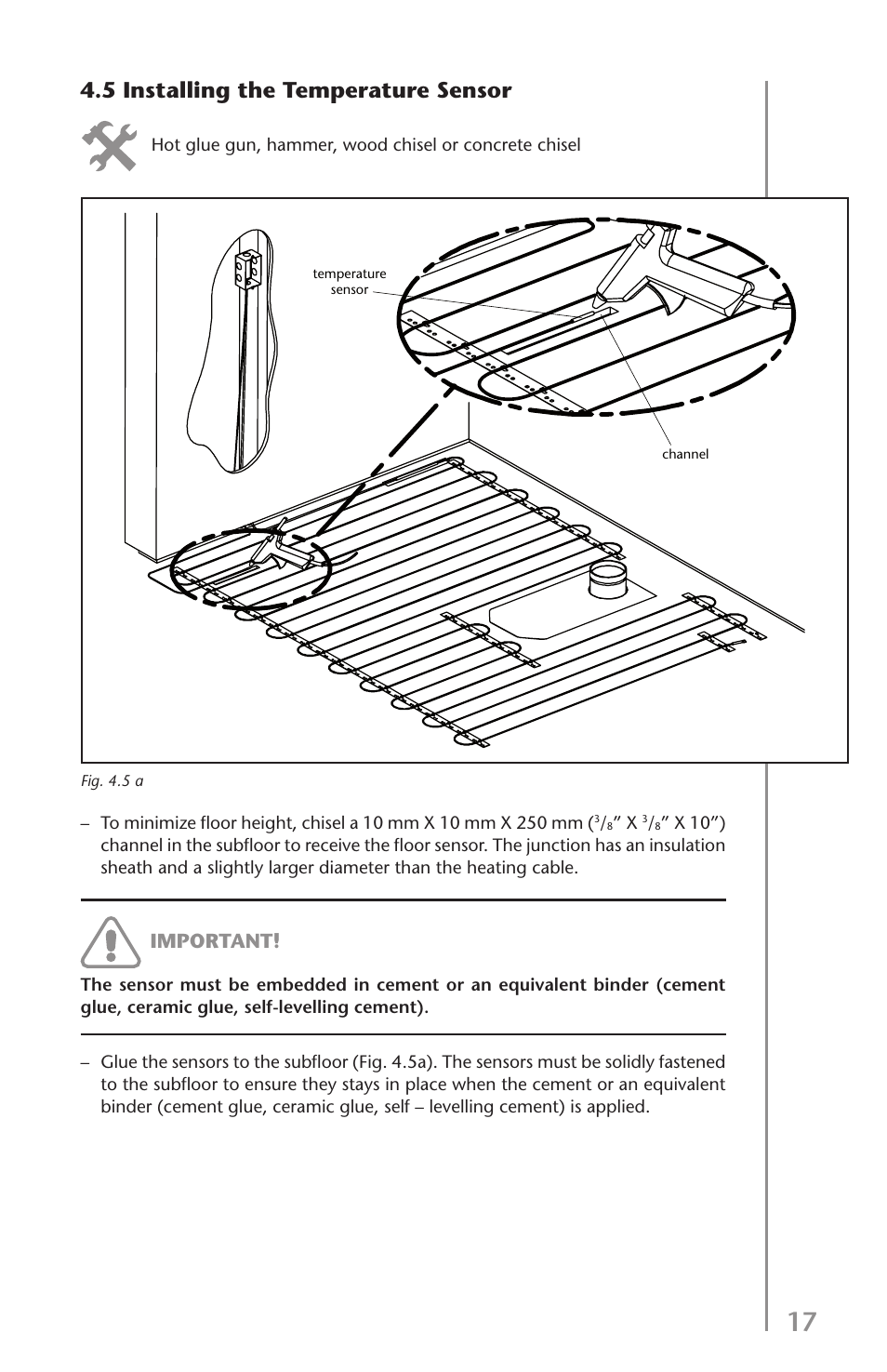 5 installing the temperature sensor, Important | Ouellet OTR User Manual | Page 17 / 26