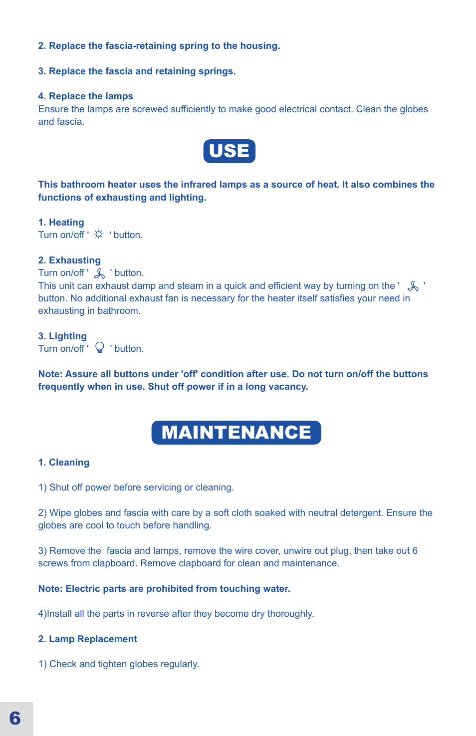 6use, Maintenance warranty, Main technical parameters | List of accessories | Ouellet OVB-HL User Manual | Page 7 / 16