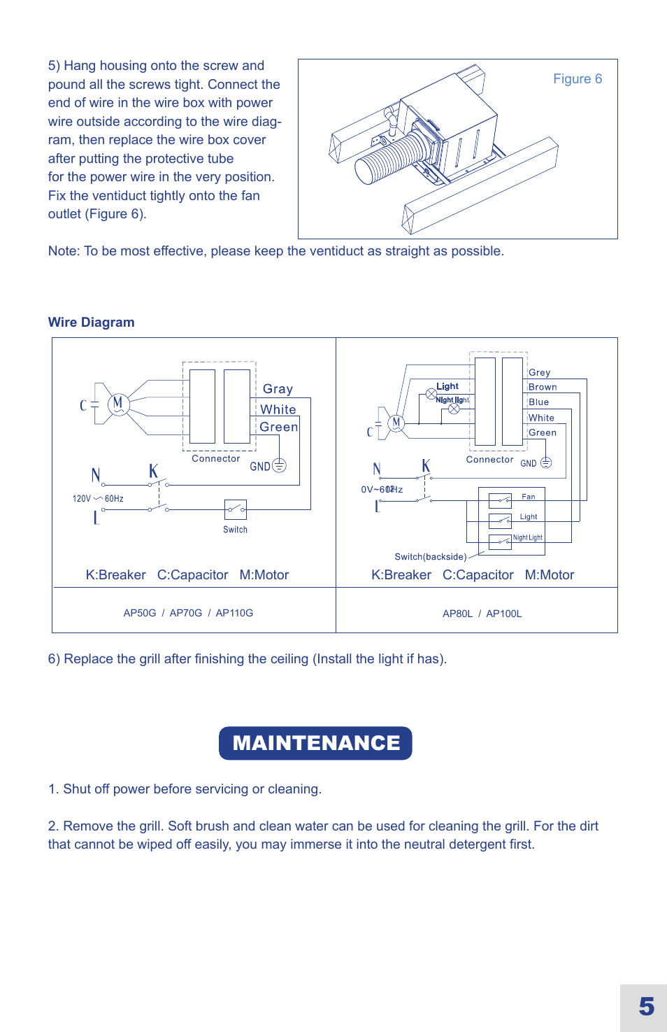 Installation maintenance | Ouellet OVB-LN User Manual | Page 12 / 22