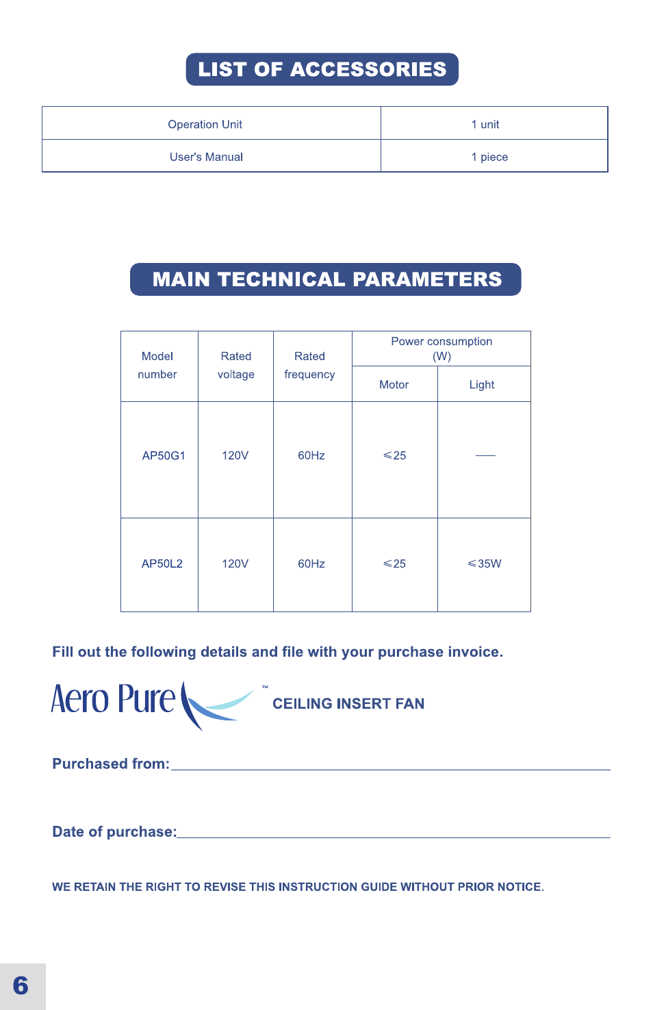 Ouellet OVB-LN User Manual | Page 7 / 22