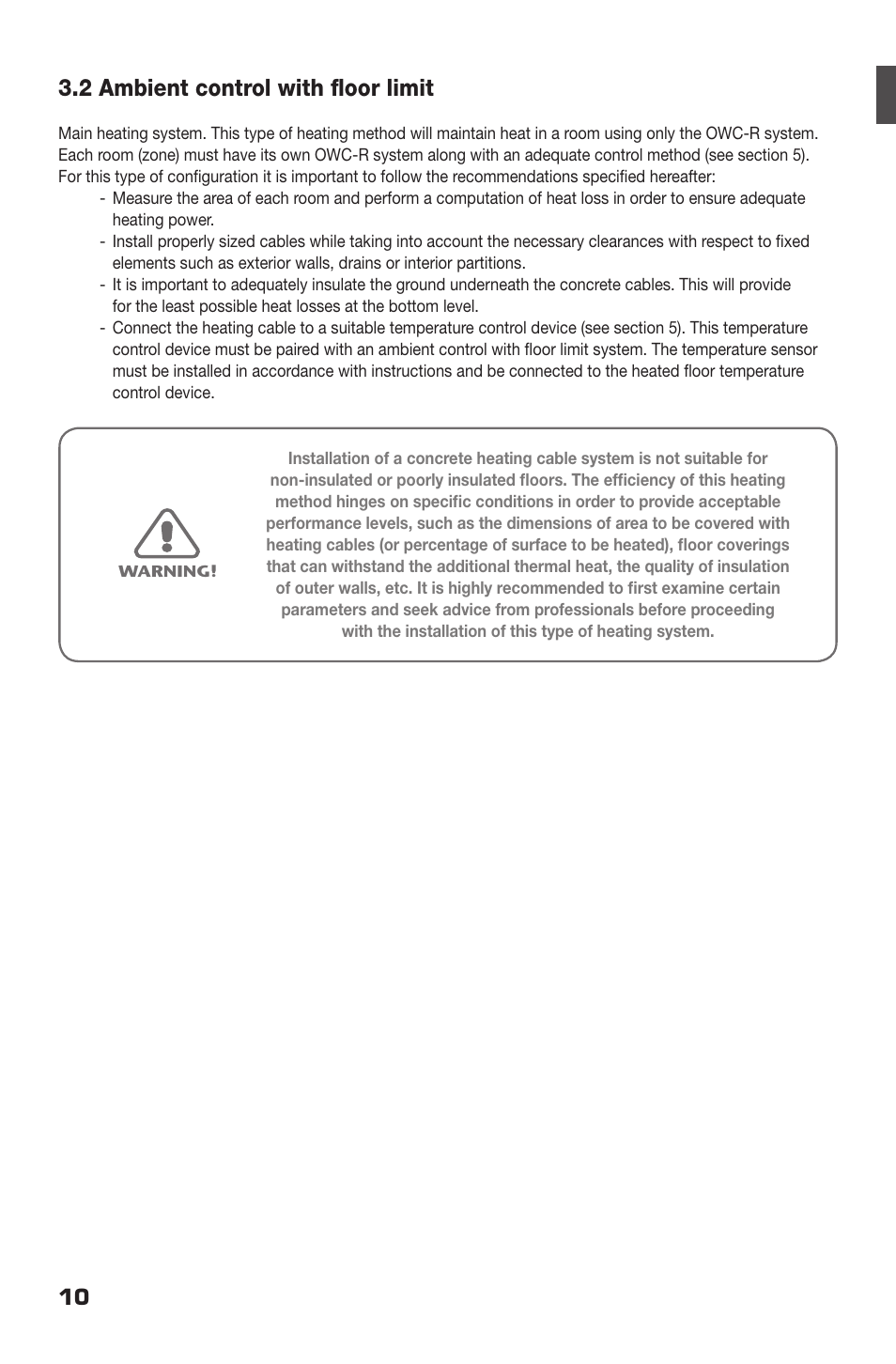 2 ambient control with floor limit | Ouellet OWC-R User Manual | Page 10 / 24