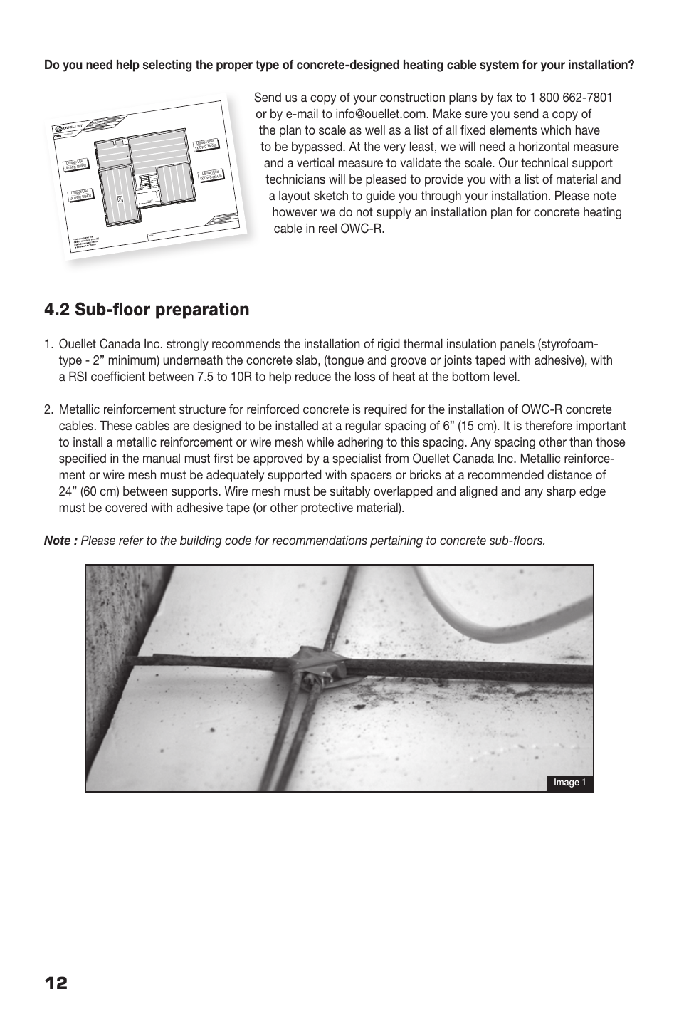 2 sub-floor preparation | Ouellet OWC-R User Manual | Page 12 / 24
