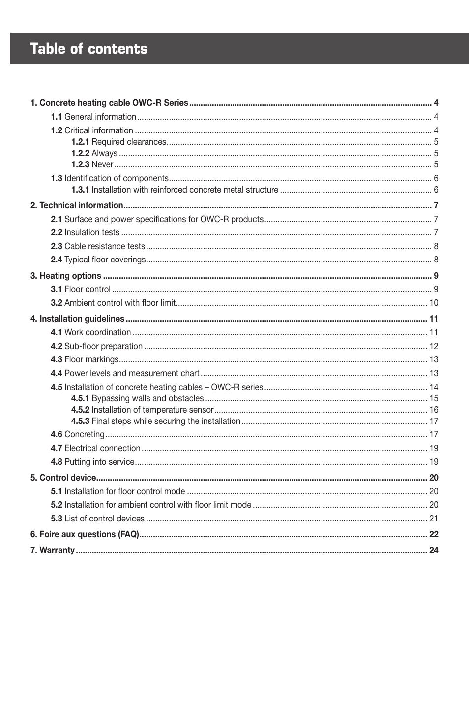 Ouellet OWC-R User Manual | Page 3 / 24