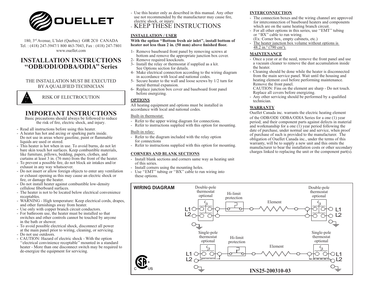 Ouellet ODB User Manual | 1 page