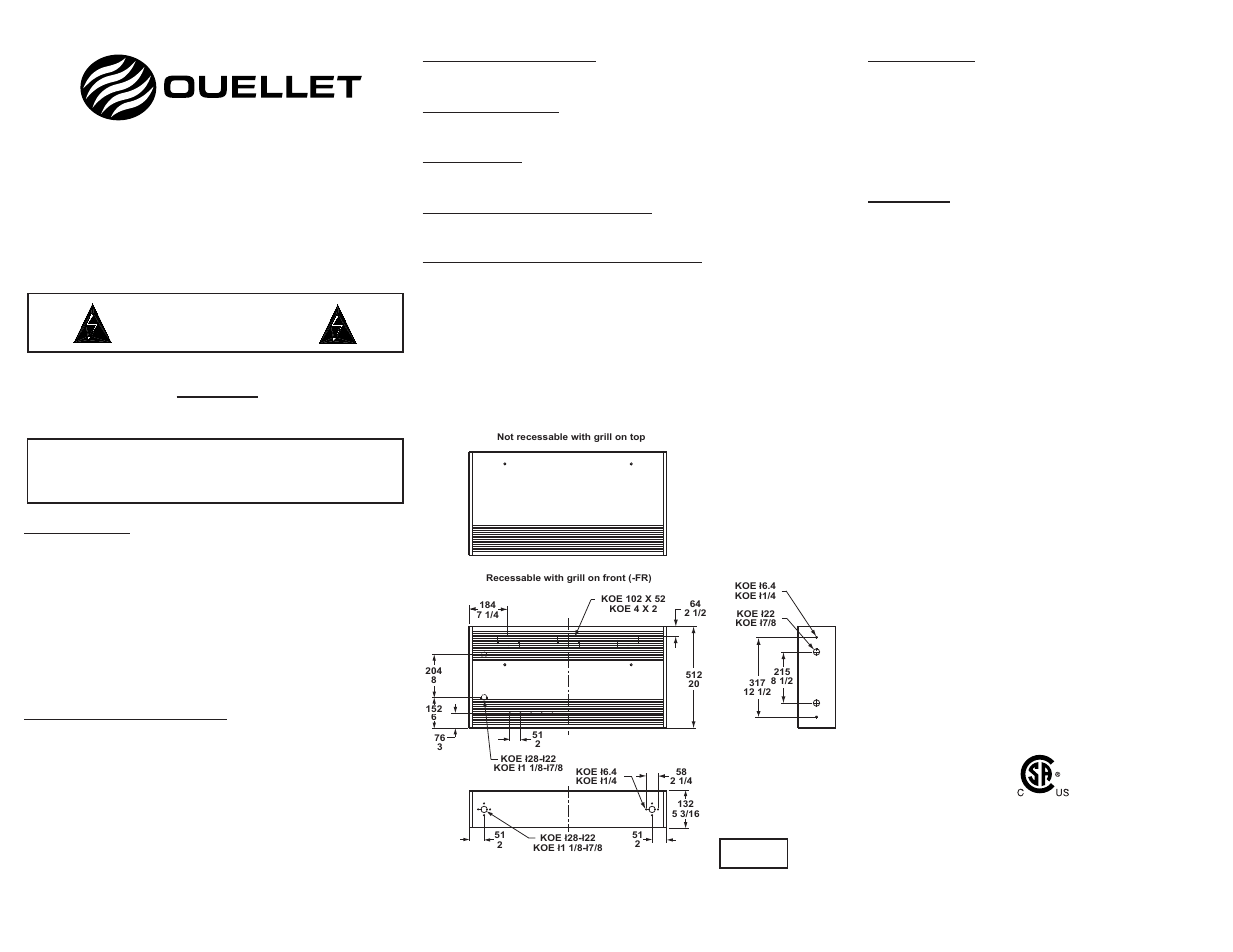 Ouellet OLA User Manual | 1 page