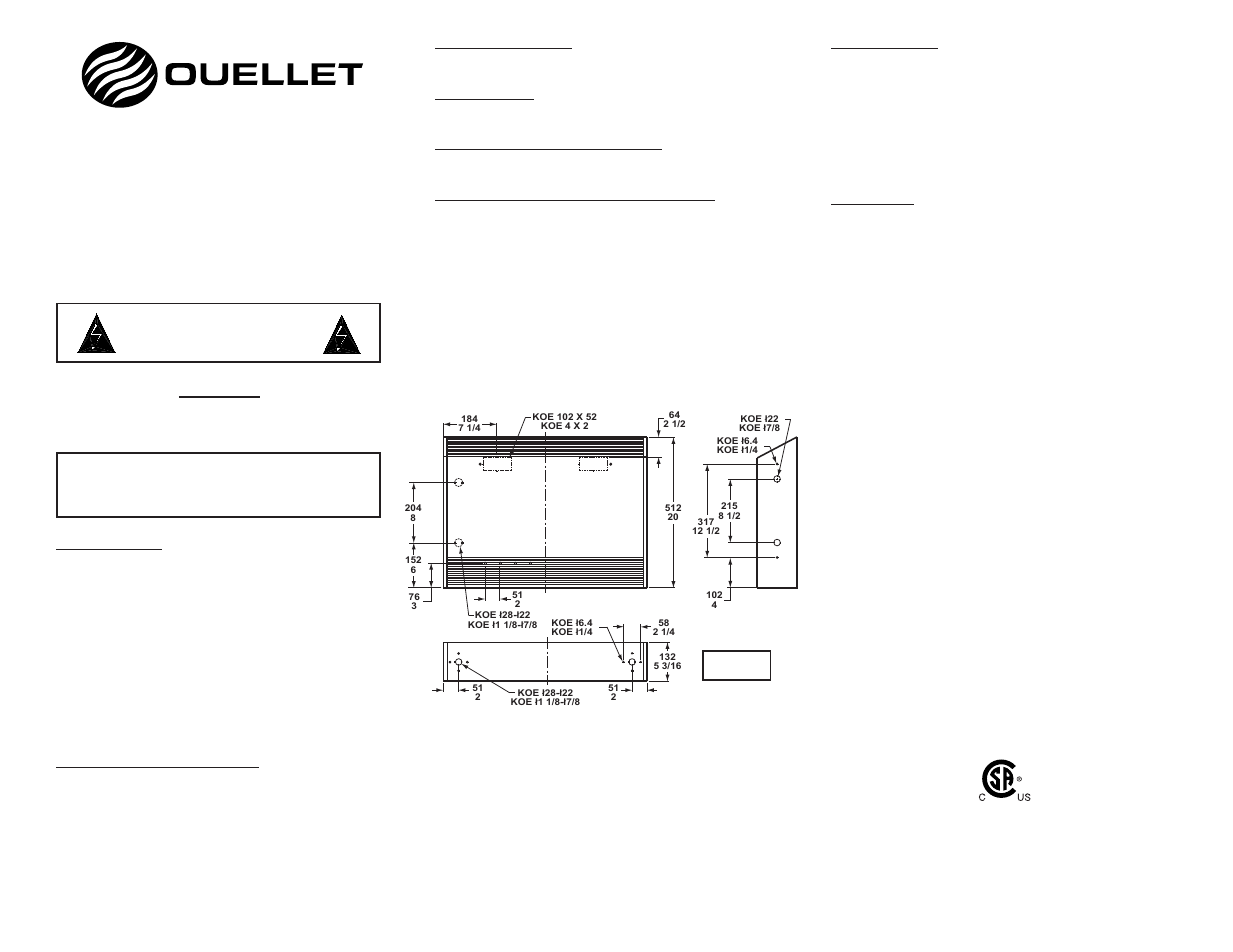 Ouellet OLI User Manual | 1 page