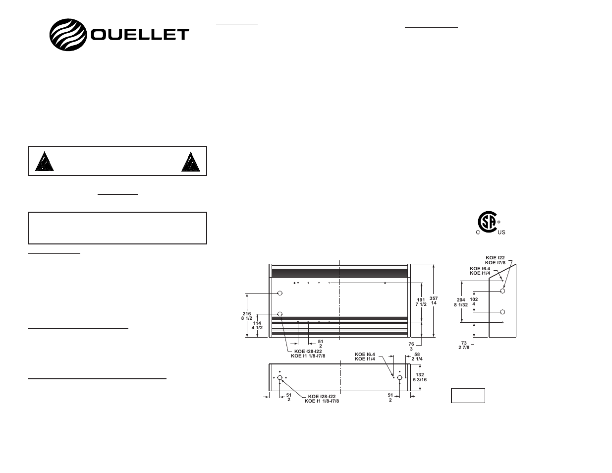 Ouellet OPI User Manual | 1 page