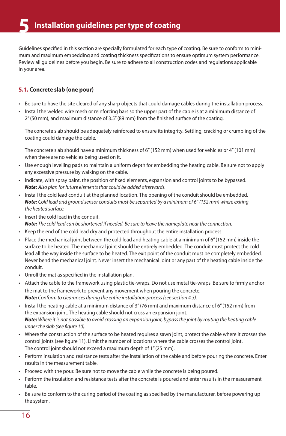 Installation guidelines per type of coating | Ouellet OWS User Manual | Page 16 / 26