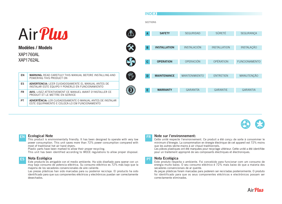 Index | Ouellet XAP User Manual | Page 3 / 20