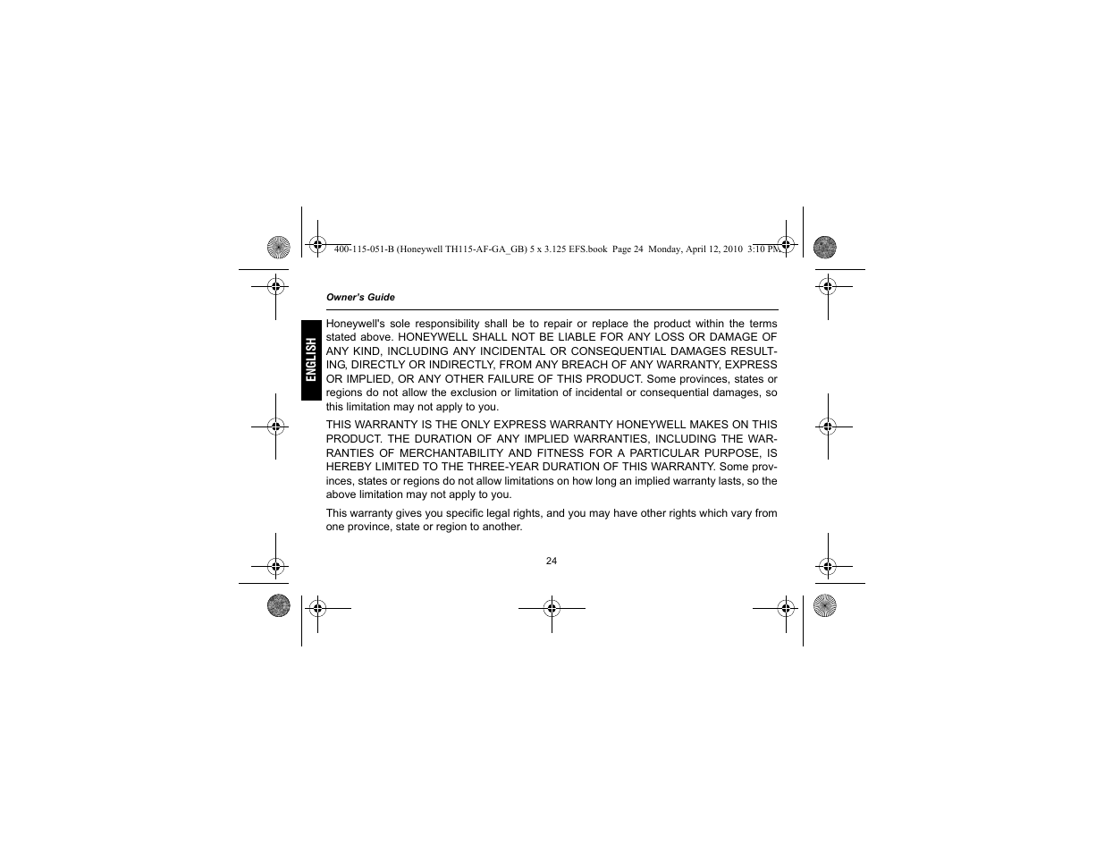 Ouellet TH115 User Manual | Page 26 / 27