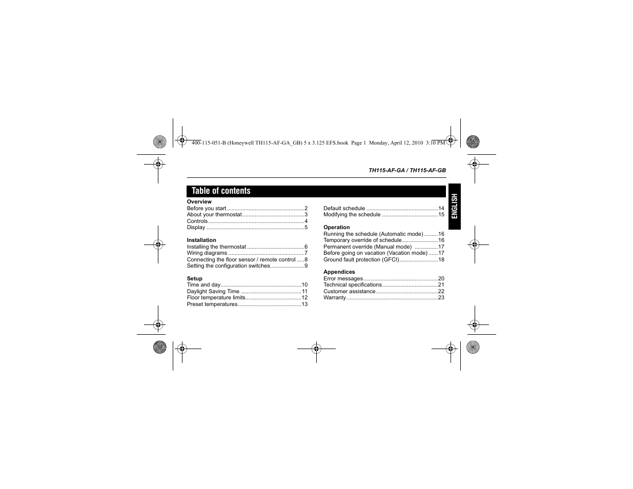 Ouellet TH115 User Manual | Page 3 / 27