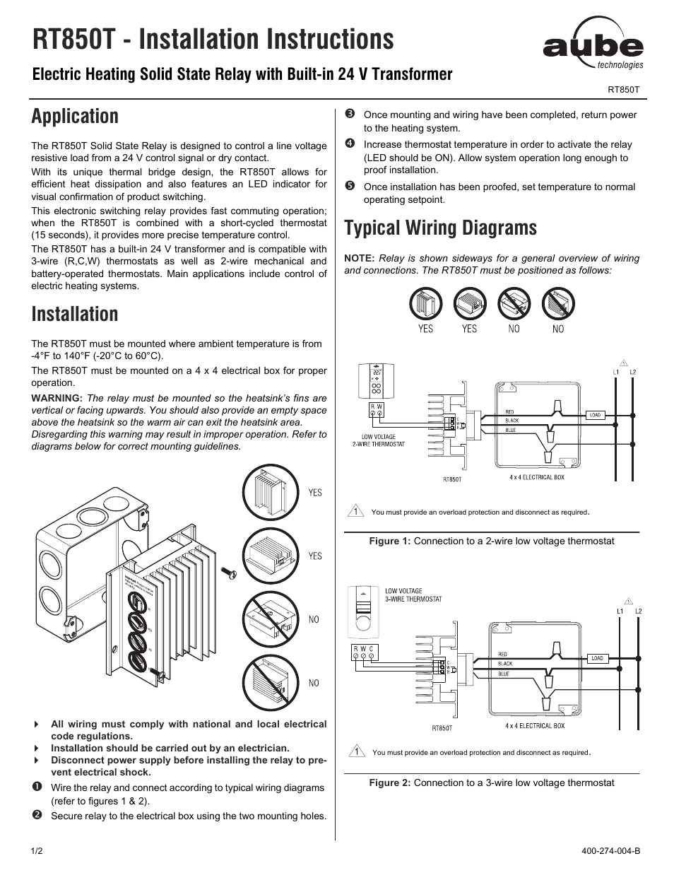 Ouellet RT850 User Manual | 2 pages