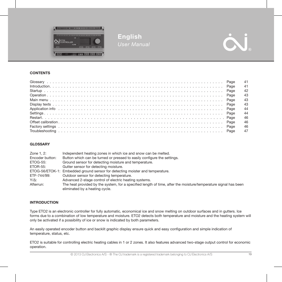 English, User manual | Ouellet ETO2 User Manual | Page 6 / 20